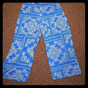 Bright blue and white Palazzo pants 3x